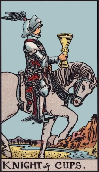 Knight of Cups tarot card, Upright