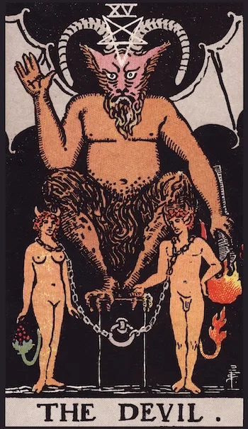 The Devil tarot card, Upright
