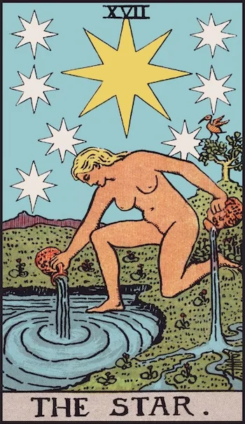 The Star tarot card, Upright