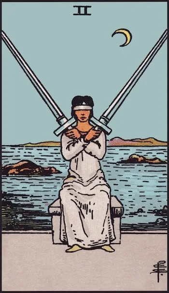 Two of Swords tarot card, Upright