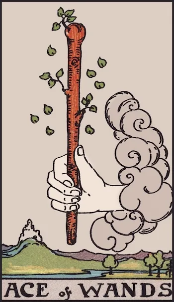 Cartea de tarot Asul de Bastoane, Dreaptă