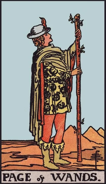 Page of Wands tarot card, Upright